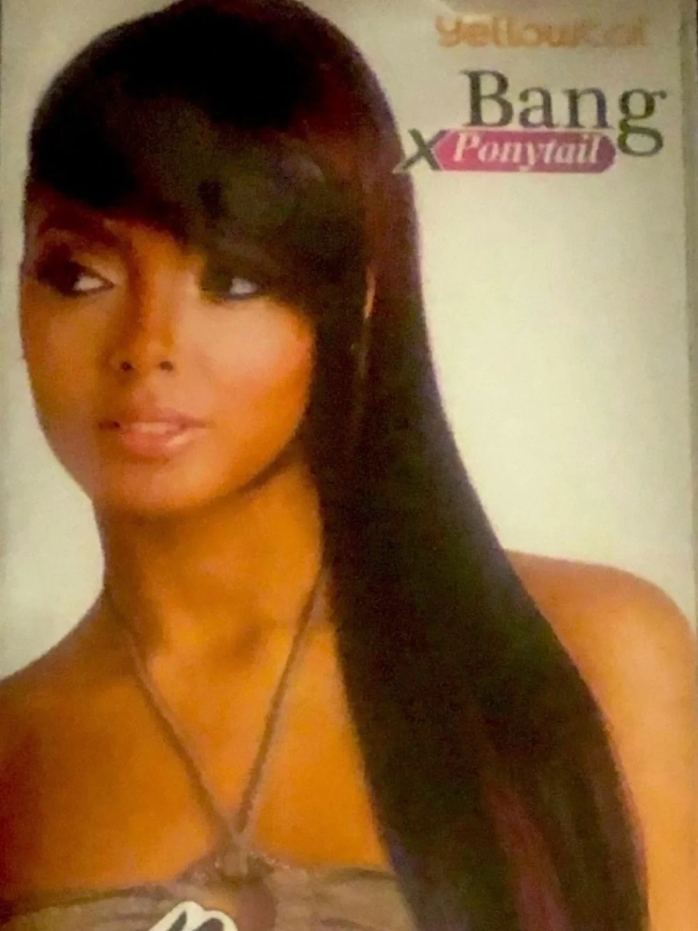 Long Synthetic Straight Bang Ponytail -#4